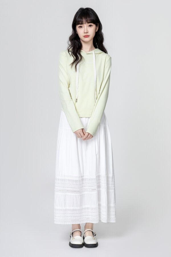 Mint Ruched Hoodie Long Sleeve Tee - Image 4