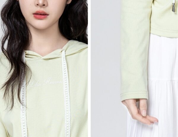 Mint Ruched Hoodie Long Sleeve Tee - Image 6