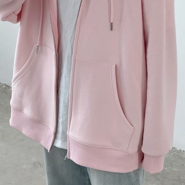 Pink Oversized Hooded Casual Jacket | Wonhee - ILLIT - Image 4