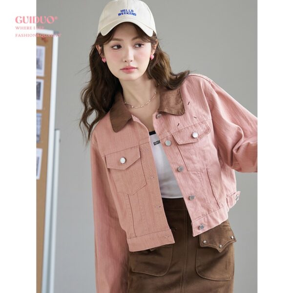 Pink Vintage Denim Jacket - Image 7