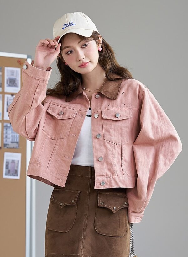 Pink Vintage Denim Jacket - Image 3