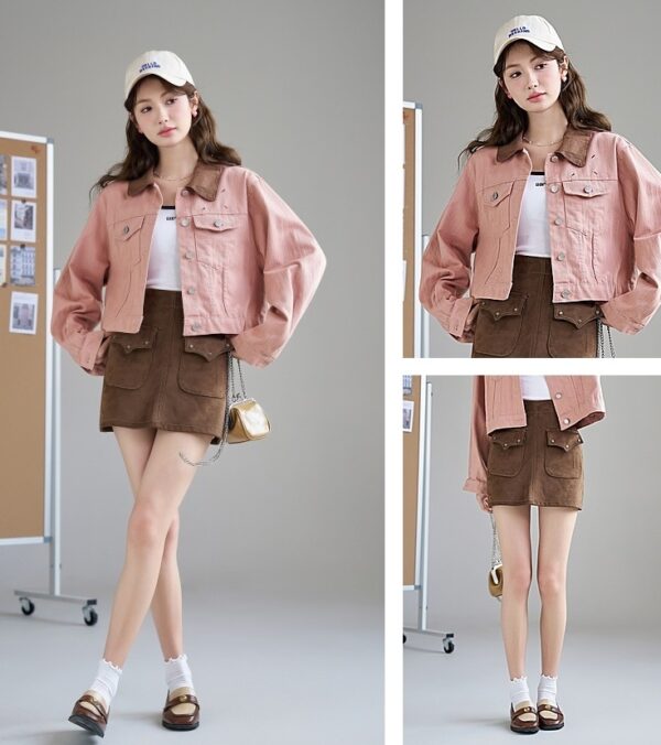 Pink Vintage Denim Jacket - Image 9