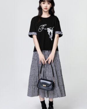 Plaid Highwaist Aline Skirt