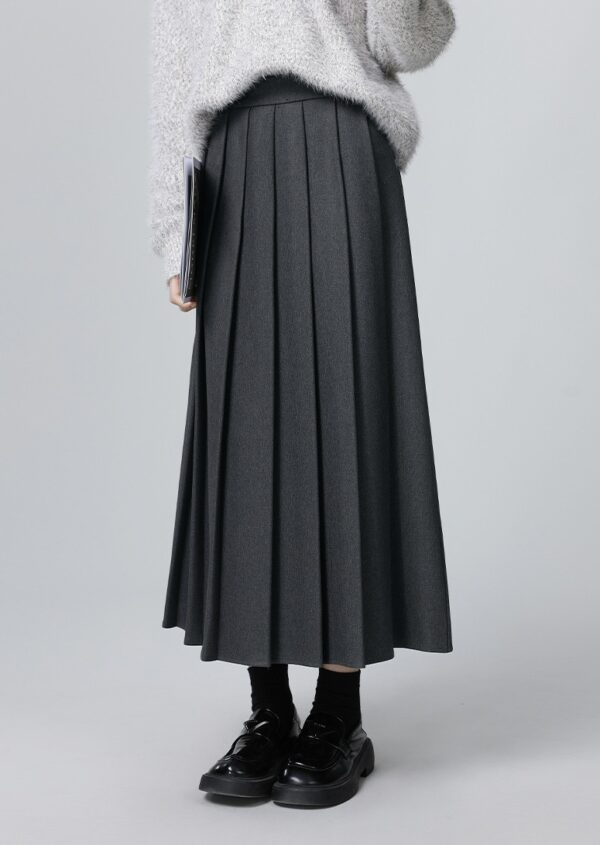 Pleated Black Aline Midi Skirt - Image 11