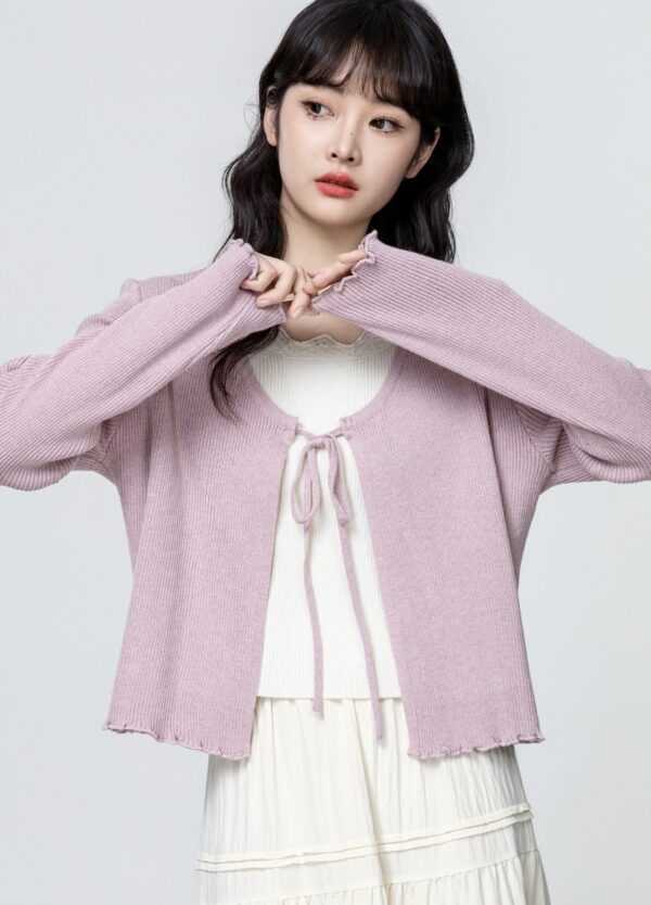 Purple Colorblock Knit Sweater Top - Image 4