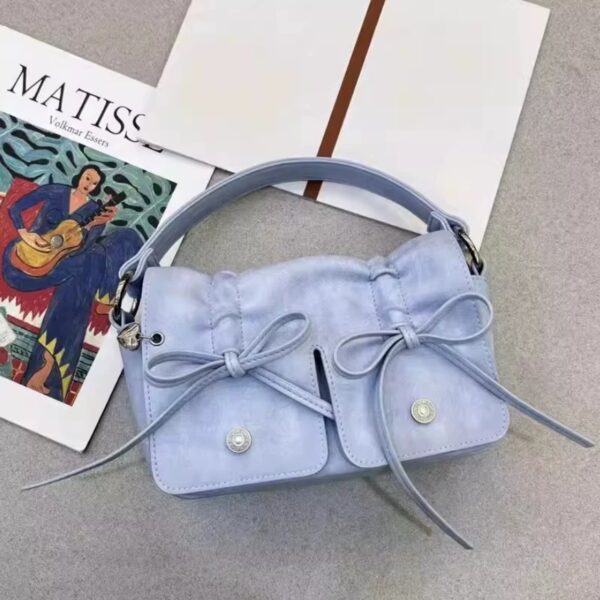 Sky Blue Mini Drawstring Bow Sling Bag | Wonhee - ILLIT - Image 2