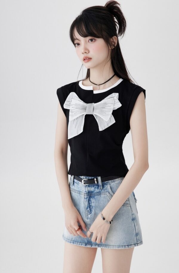 Sleeveless Cotton Crop Top - Image 2