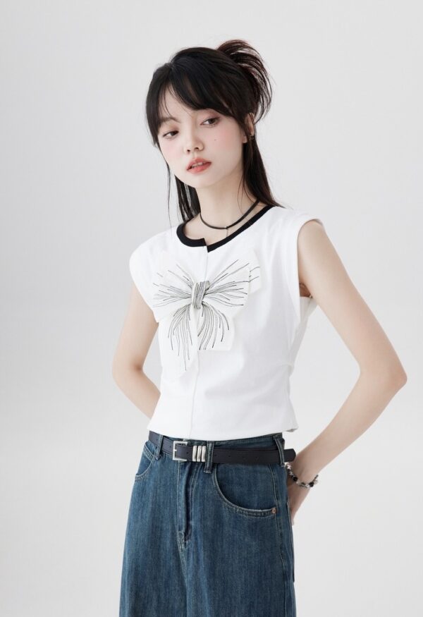 Sleeveless Cotton Crop Top - Image 10