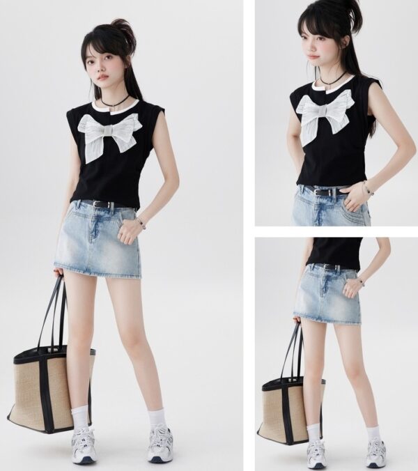 Sleeveless Cotton Crop Top - Image 3