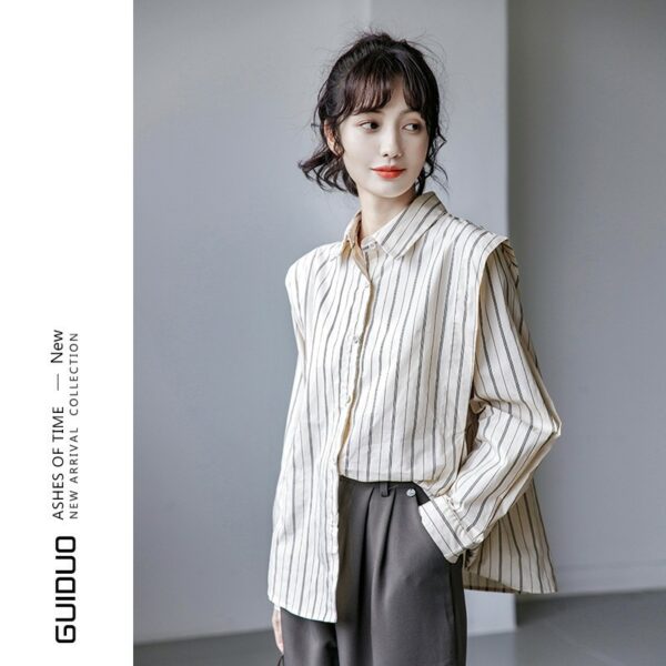 Striped Long Sleeve French Shirt - Image 24