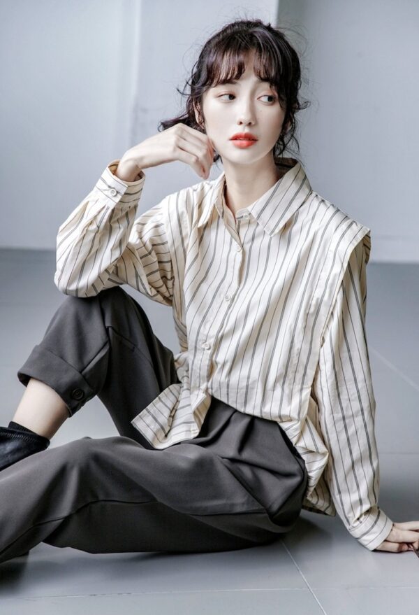 Striped Long Sleeve French Shirt - Image 12