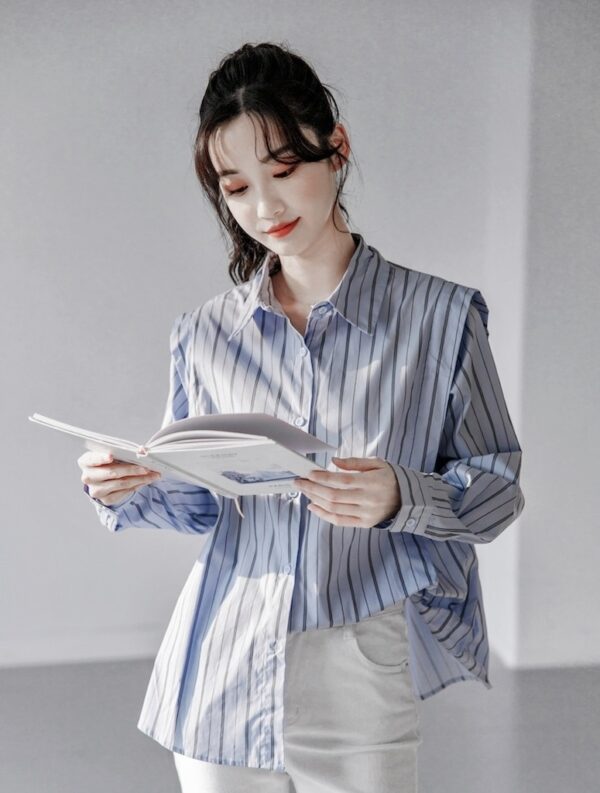 Striped Long Sleeve French Shirt - Image 16