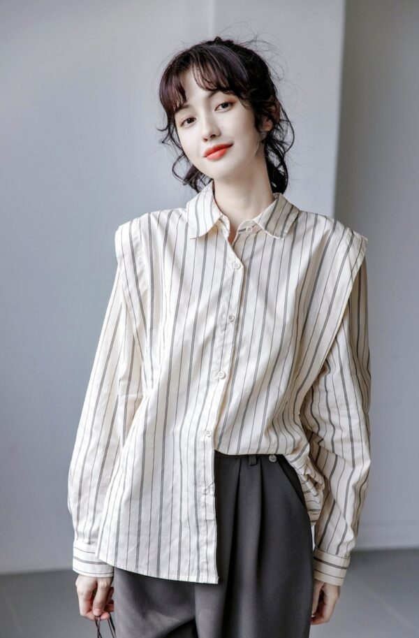 Striped Long Sleeve French Shirt - Image 18