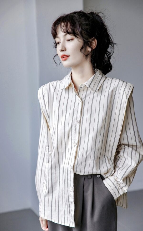 Striped Long Sleeve French Shirt - Image 3