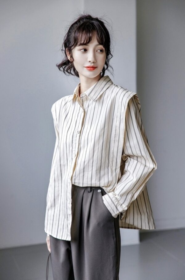 Striped Long Sleeve French Shirt - Image 4