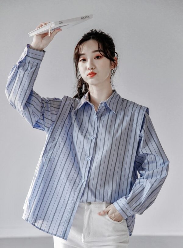 Striped Long Sleeve French Shirt - Image 6