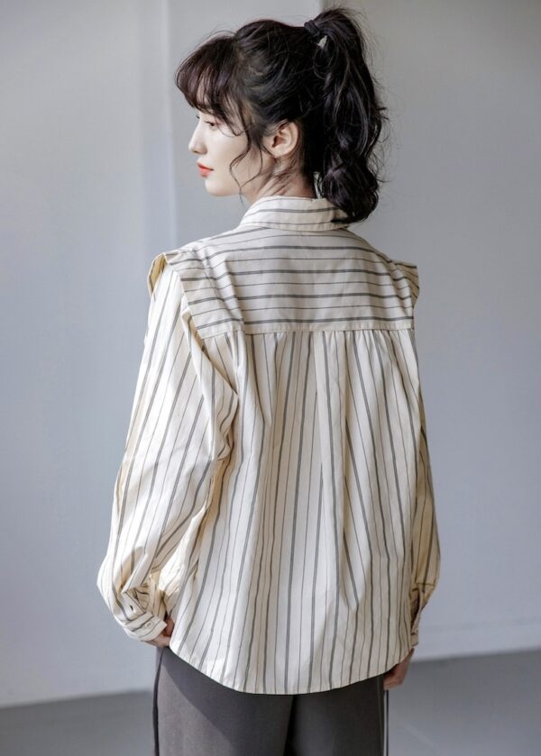 Striped Long Sleeve French Shirt - Image 7