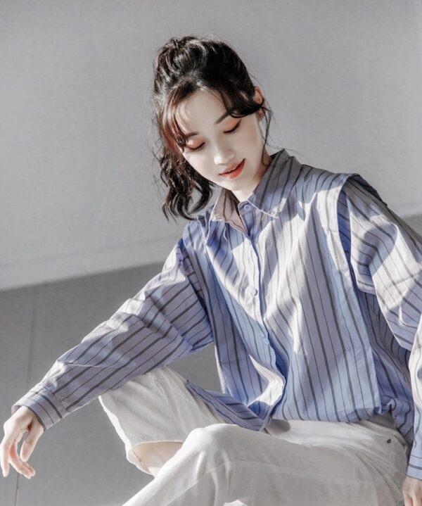 Striped Long Sleeve French Shirt - Image 8