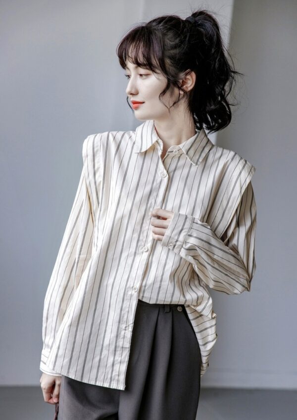 Striped Long Sleeve French Shirt - Image 10