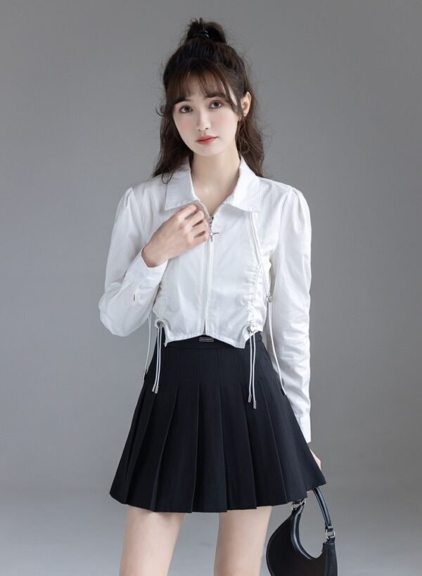 Stylish Puff Sleeve Short Blouse - Image 10