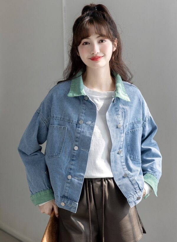 Trendy Spring Short Denim Jacket - Image 4