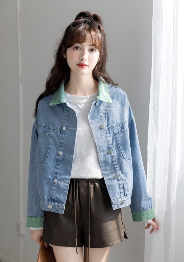 Trendy Spring Short Denim Jacket - Image 5