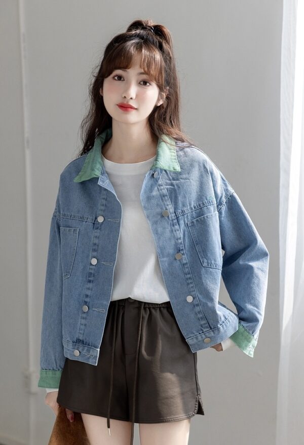 Trendy Spring Short Denim Jacket - Image 8