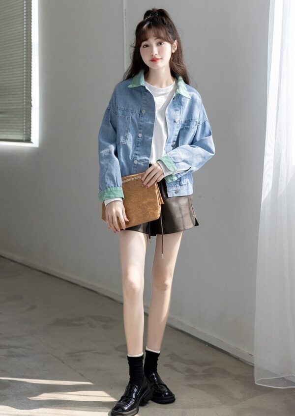 Trendy Spring Short Denim Jacket - Image 9