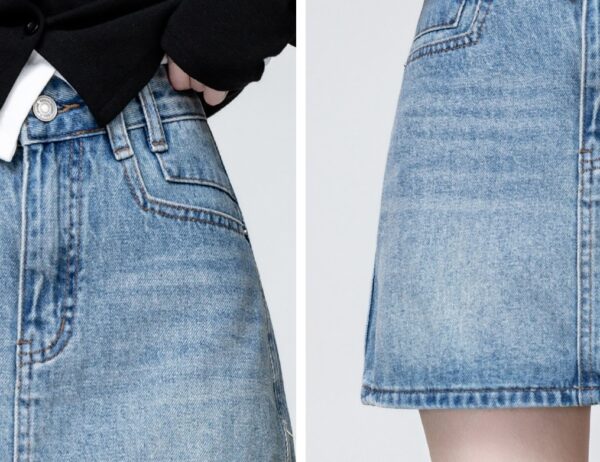 Vintage Blue Highwaist Denim Skirt - Image 8