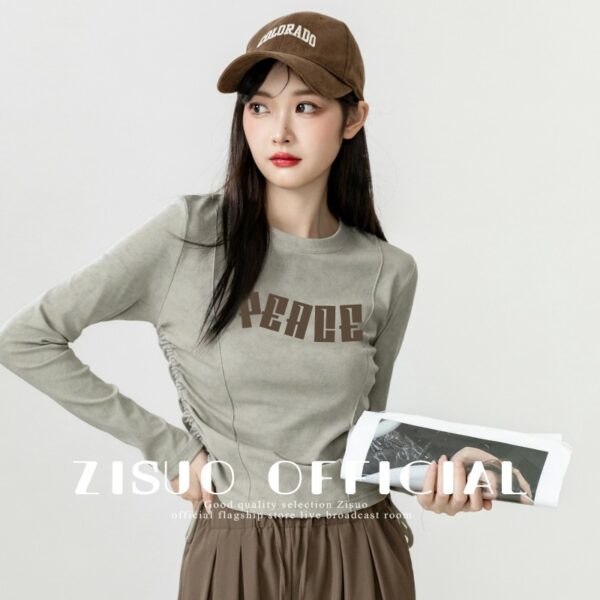 Vintage Crew Neck Long Sleeve Top - Image 15