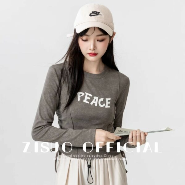 Vintage Crew Neck Long Sleeve Top - Image 17