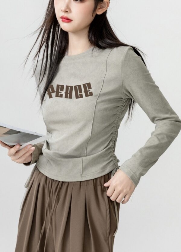 Vintage Crew Neck Long Sleeve Top - Image 13