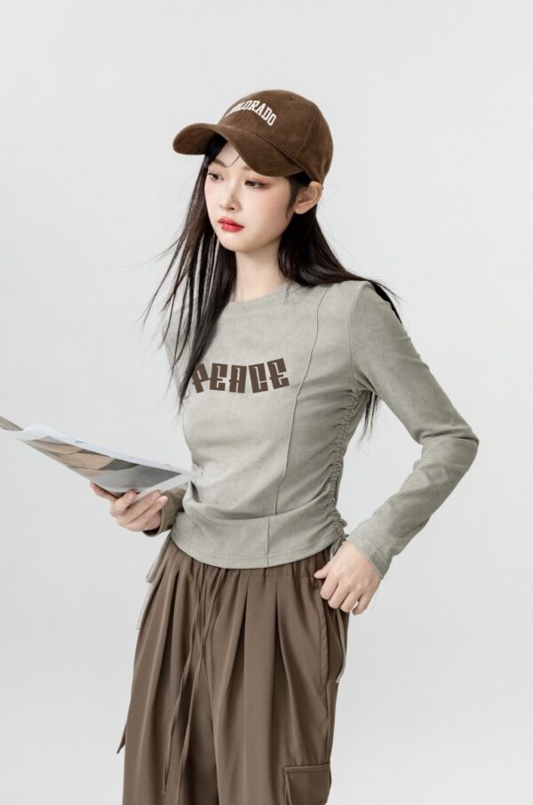 Vintage Crew Neck Long Sleeve Top - Image 5