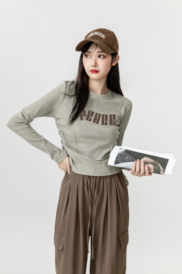 Vintage Crew Neck Long Sleeve Top - Image 6