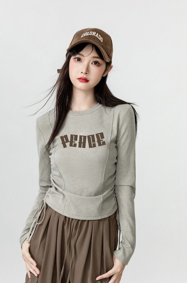 Vintage Crew Neck Long Sleeve Top - Image 8