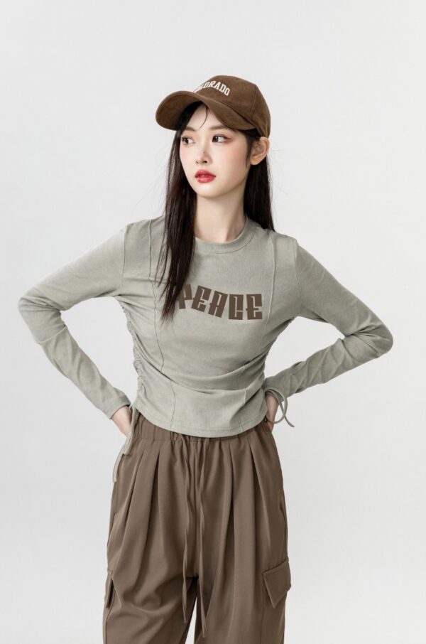 Vintage Crew Neck Long Sleeve Top - Image 9