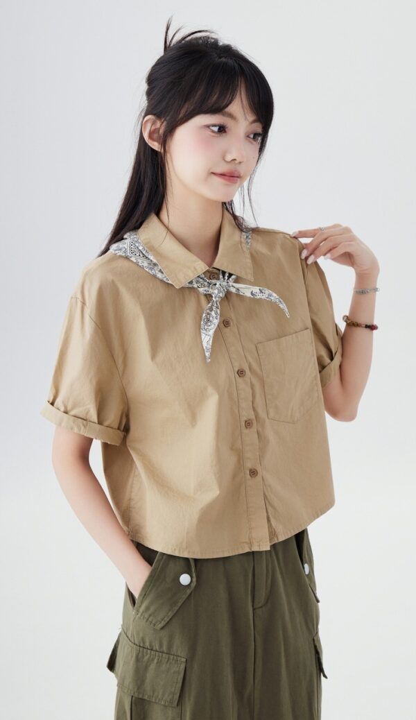 Vintage French Short Sleeve Blouse - Image 2