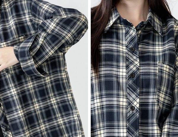 Vintage Plaid Loose Fit Shirt Jacket - Image 9