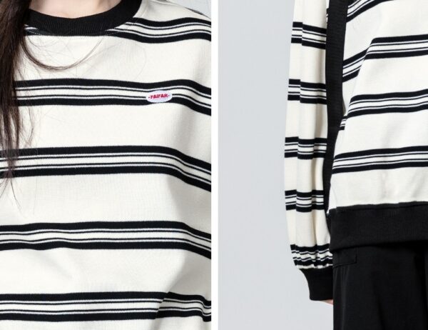 Vintage Striped Loose Sweatshirt - Image 3