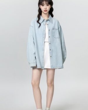 Vintage Washed Denim Jacket Shirt