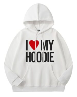 White "I Love My Hoodie" Printed Hoodie | Chaeryeong - ITZY