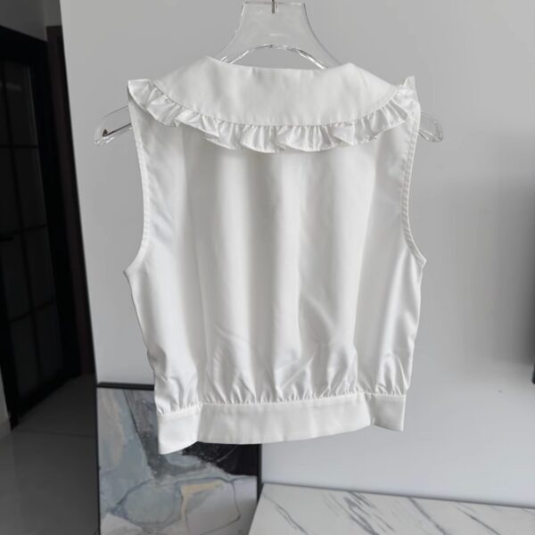 White Doll Collared Ruffle Crop Top | Moka - ILLIT - Image 4