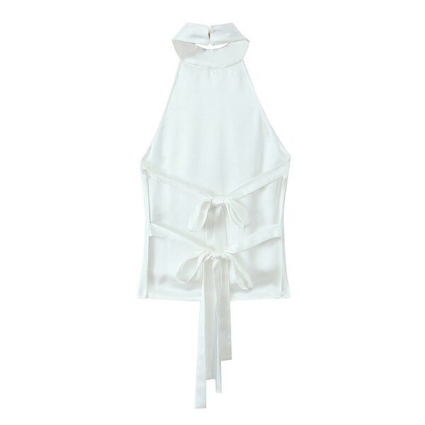 White Halter Tie-Back Top | Minju - ILLIT - Image 4