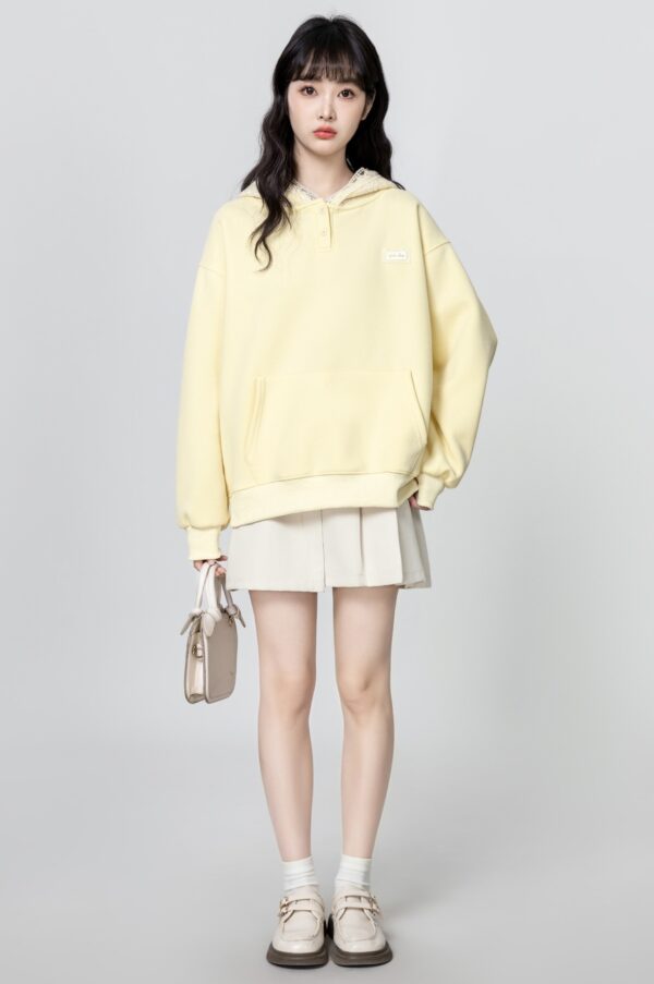 Yellow Lace Hoodie With Unique Design - Image 3