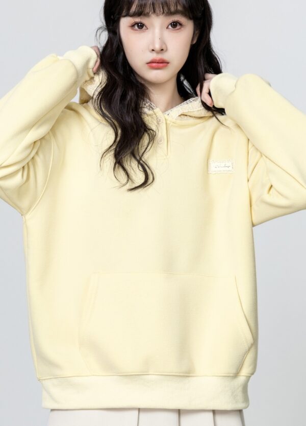 Yellow Lace Hoodie With Unique Design - Image 5